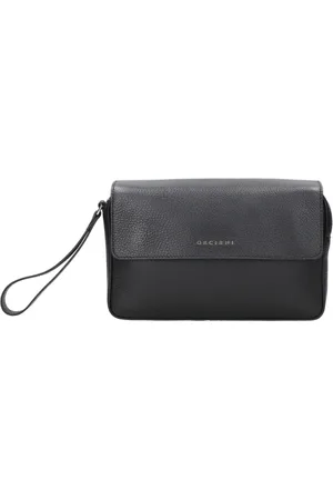 Orciani Väska, Herr, ONE Size, Läder, Svart läderclutch med handledsrem