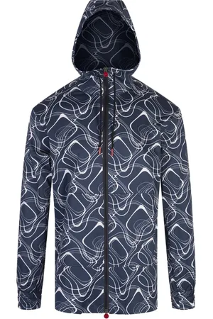 Kiton Jacka, Herr, L, Bomull, Blåmönstrad Umbi Zip-up Hoodie