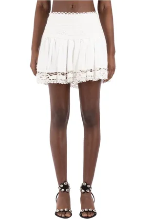 Isabel Marant Kjol, Dam, S, Bomull, Vit Linne Bomull Kjol