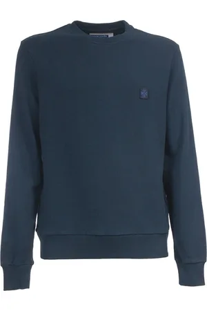 Jacob Cohen Sweatshirts & Hoodies, Herr, S, Bomull, Bomulls Crewneck Sweatshirt med Logotyp