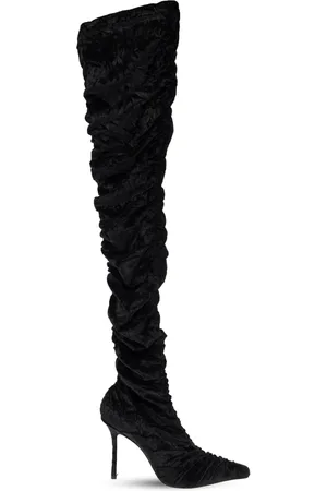 Jimmy Choo Skor, Dam, 38 1/2 EU, Läder, Velvet Heeled Boots Lotta