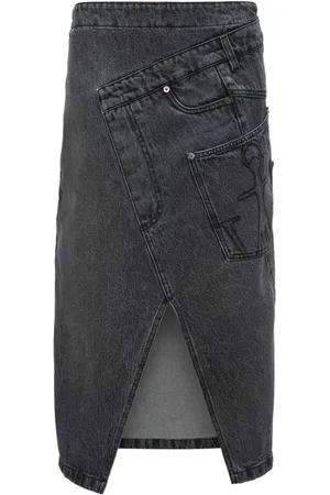 J.W.Anderson Kjol, Dam, S, Denim, Grå denimkjol med omlott