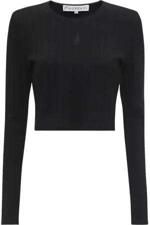 J.W.Anderson Stickade tröjor & koftor, Dam, XS, Bomull, Cropped Anchor Embroidered Top