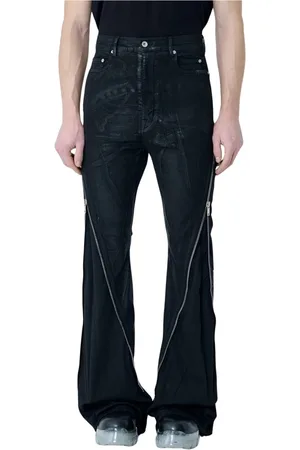 Rick Owens Jeans, Herr, W28, Bomull, Coated Zip-Around Banan Jeans
