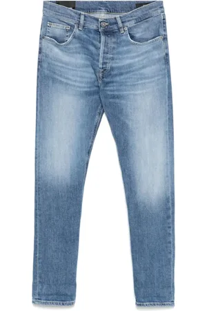 Dondup Jeans, Herr, W32, Denim, Blå Denim Jeans Knappgylf