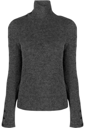 Isabel Marant Stickade tröjor & koftor, Dam, M, Grå ullpolotröja