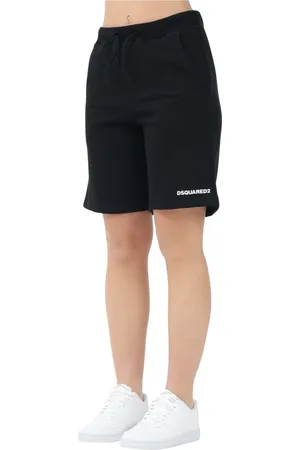 Dsquared2 Shorts, Dam, XS, Bomull, Svarta Sportiga Bomullsshorts Modern Design