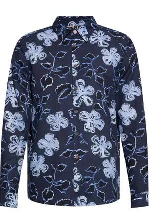 Paul Smith Skjorta, Herr, M, Blå Blommig Knappskjorta