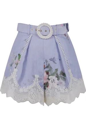 ZIMMERMANN Shorts, Dam, M, Everley Lace Trim Tuck Short