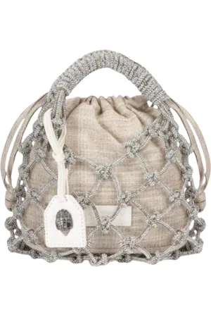 Kurt Geiger Väska, Dam, ONE Size, Läder, Kristall Macrameväska i Silver