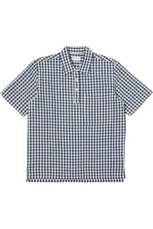 Universal Works Topp, Herr, L, Seersucker Rutig Pullover Skjorta