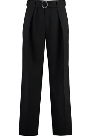 Jil Sander Byxor, Herr, L, Polyester, Pleated Wool Byxor with Belt
