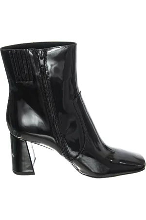 Jeffrey Campbell Skor, Dam, 36 EU, Läder, Svarta ankelstövlar i lackläder
