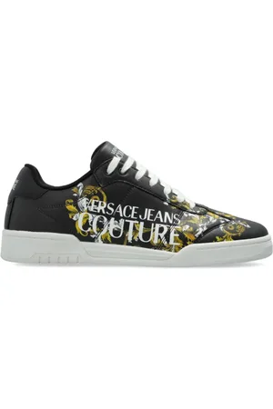 VERSACE Skor, Herr, 45 EU, Svarta Snörskor Platta Gummisula