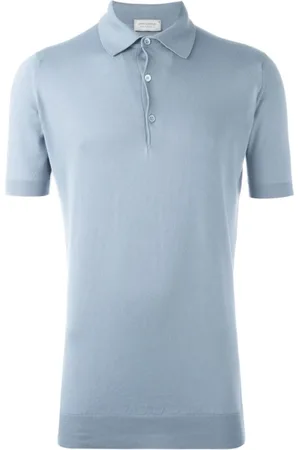 JOHN SMEDLEY Topp, Herr, XL, Bomull, Klar Blå Polo Shirt Adrian
