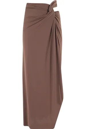 Amazuìn Kjol, Dam, ONE Size, Brun Fram Knut Draperad Asymmetrisk Hem