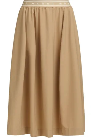 Marni Kjol, Dam, S, Polyester, Elegant Vit Ullmixkjol
