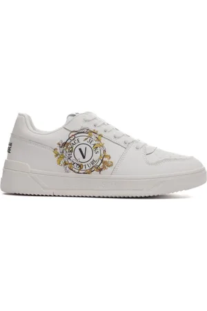 VERSACE Skor, Herr, 40 EU, Vita Sneakers med Logotyptryck