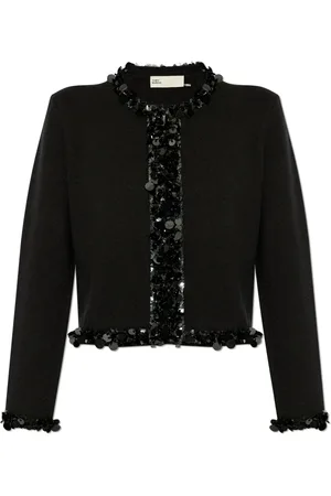 Tory Burch Stickade tröjor & koftor, Dam, L, Kashmir, Utsmyckad Cropped Cardigan
