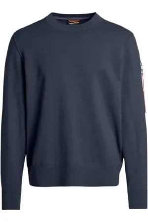 Parajumpers Sweatshirts & Hoodies, Herr, L, Bomull, Basic Blå Stickad Tröja