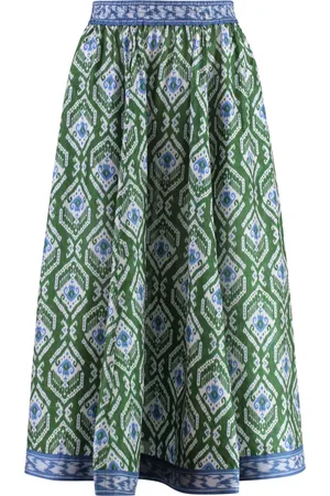 ZIMMERMANN Kjol, Dam, L, Tryckt Silk Kjole med Elastisk Midja