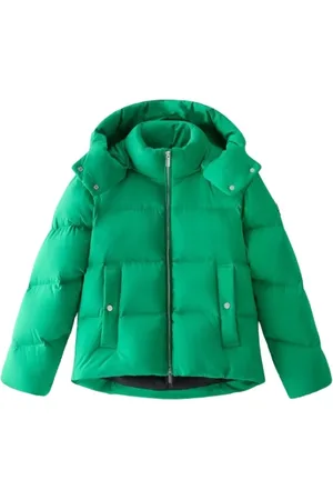 Woolrich Jacka, Dam, S, Läder, Grön Dunvadderad Vinterjacka