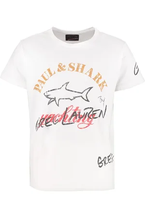 Paul & Shark Topp, Herr, S, Bomull, Oversize Fit Tryckt T-shirt