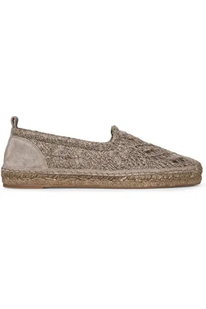 Brunello Cucinelli Skor, Dam, 37 EU, Polyester, Brun Slip-On Espadriller med Naturinspirerat Mönster