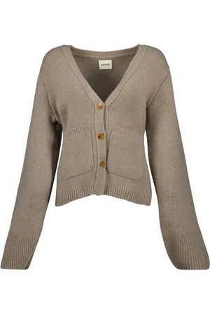 Khaite Stickade tröjor & koftor, Dam, S, Kashmir, Scarlet Cashmere V-Neck Cardigan