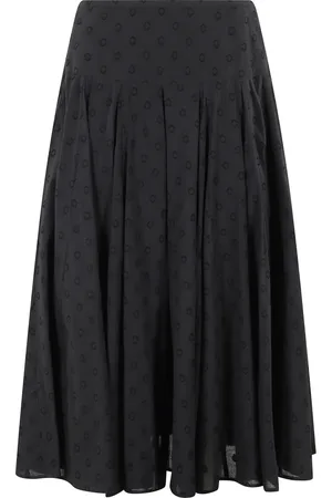 ULLA JOHNSON Kjol, Dam, M, Bomull, Svart Luisa Dobby Bomull Kjol
