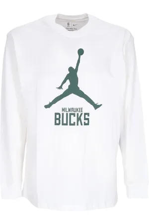 Jordan Topp, Herr, S, Bomull, Milwaukee Bucks Långärmad Tröja