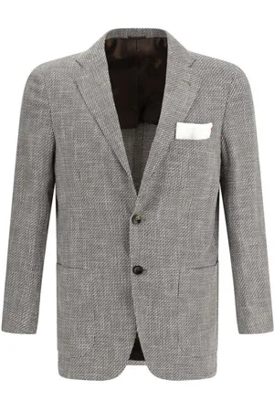 Kiton Jacka, Herr, L, Geometriskt Mönster Ull Blazer Jacka
