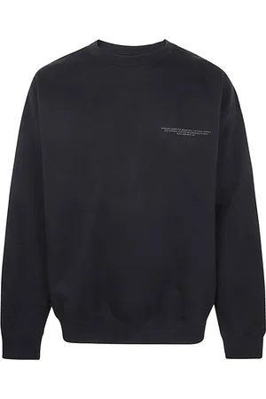 Y-3 Sweatshirts & Hoodies, Herr, XS, Bomull, Svart Sweatshirt med Logga och Rund Hals