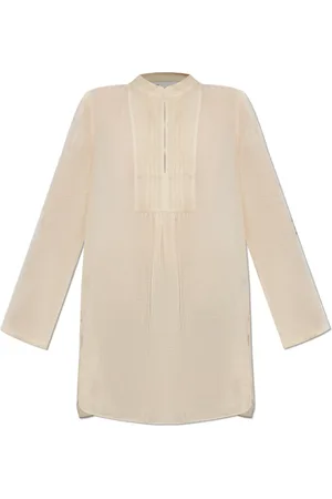 Tory Burch Blusar & Skjortor , Dam, XS, Semi-Sheer Pleated Tunic Top