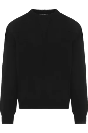 Jil Sander Stickade tröjor & koftor, Herr, L, Lyxig svart tröja i ullmix