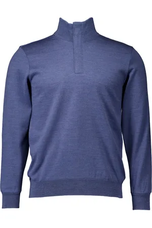 Paul & Shark Stickade tröjor & koftor, Herr, 2Xl, Sommarull halvzip-tröja med Alcantara®-detaljer