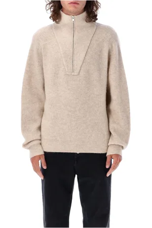Isabel Marant Stickade tröjor & koftor, Herr, M, Kabelstickad tröja med hög krage