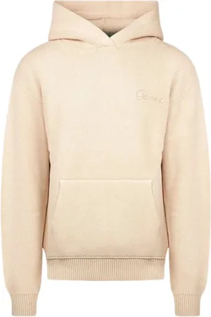 Garment Workshop Sweatshirts & Hoodies, Herr, XL, Stickad huvtröja med ribbade muddar