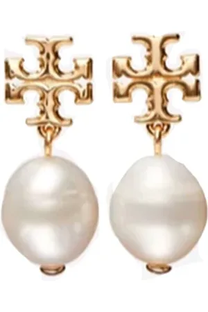 Tory Burch Accessoarer, Dam, ONE Size, Kira Pearl Guldpläterade Örhängen