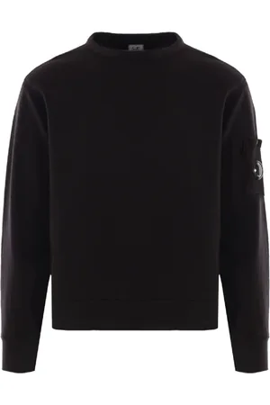 C.P. Company Sweatshirts & Hoodies, Herr, M, Bomull, Svart Crewneck Sweatshirt Komfort Stil