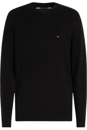 Tommy Hilfiger Stickade tröjor & koftor, Herr, 2Xl, Rundhalsad ulltröja