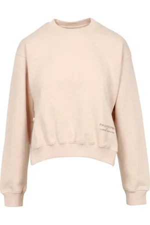 Serafini Sweatshirts & Hoodies, Dam, M, Bomull, Crew Neck Broderad Logotyp Tröja