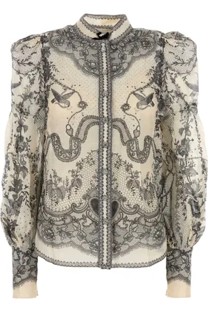 ZIMMERMANN Blusar & Skjortor , Dam, XS, Linne, Linen Blend Crush Shirt