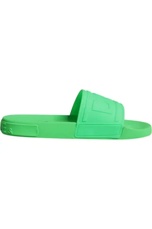 Dolce & Gabbana Skor, Herr, 44 EU, Läder, Gröna Läder Slides Sandaler