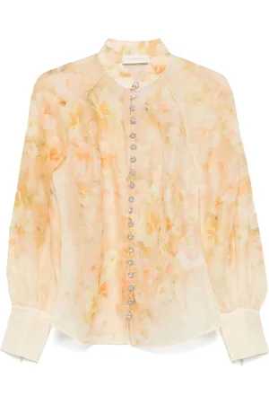 ZIMMERMANN Blusar & Skjortor , Dam, S, Linne, Crush Buttoned Blouse