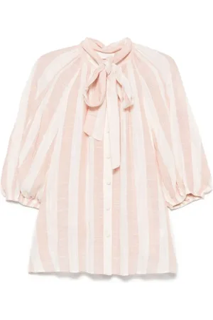 ZIMMERMANN Blusar & Skjortor , Dam, S, Linne, Acacia Randig Halsblus