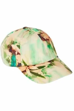 Paul Smith Accessoarer, unisex, ONE Size, Blommig Fototryck Keps Mint Ecru Persika