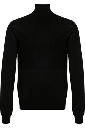 Jil Sander Stickade tröjor & koftor, Herr, XL, Finstickad Tröja med Rullkrage