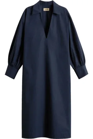 Woolrich Klänning, Dam, L, V-ringad klänning med lång ärm