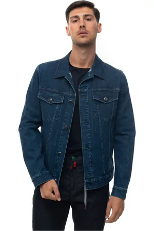 Kiton Jacka, Herr, L, Denim, Denim Harrington Jacka